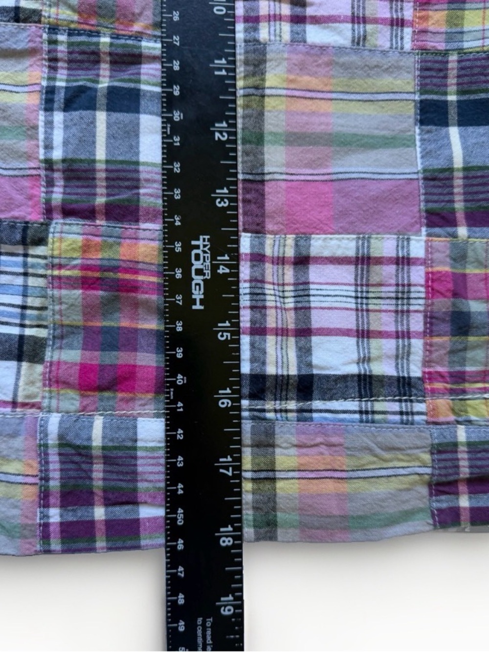 Merona Y2K Madras Plaid Patchwork Mini Skirt Pink Green Boho Prep 2000s Size 14 - Picture 9 of 10